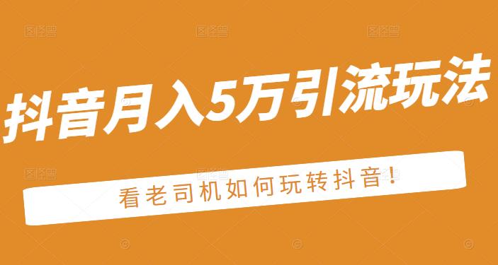 老古董·抖音月入5万引流玩法，看看老司机如何玩转抖音(附赠：抖音另类引流思路)- 副业 - 兼职-冷颜学社