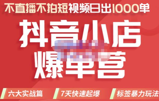 推易电商·2022年抖音小店爆单营，不直播、不拍短视频、日出1000单，暴力玩法- 副业 - 兼职-冷颜学社