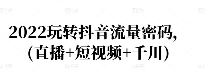 2022玩转抖音流量密码，(直播+短视频+千川)- 副业 - 兼职-冷颜学社