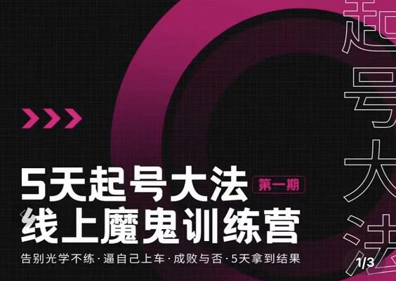 大播·五天起号魔鬼训练营，告别光学不练，逼自己上车，成败与否，5天拿到结果- 副业 - 兼职-冷颜学社