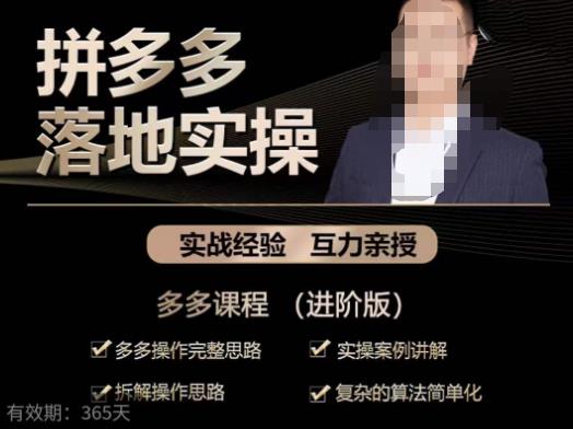拼多多实战篇·落地实操：多多操作完整思路+实操案例讲解+拆解操作思路+复杂的算法简单化- 副业 - 兼职-冷颜学社