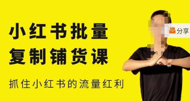 张宾·小红书批量复制铺货课，小红书0-1快速起号变现玩法，抓住小红书的流量红利（更新2023年3月）- 副业 - 兼职-冷颜学社