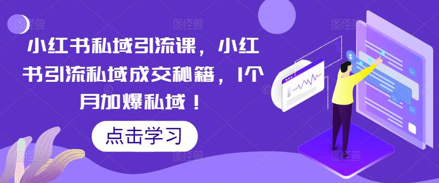 小红书私域引流课，小红书引流私域成交秘籍，1个月加爆私域！- 副业 - 兼职-冷颜学社