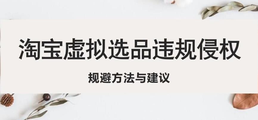 淘宝虚拟违规侵权规避方法与建议，6个部分详细讲解，做虚拟资源必看- 副业 - 兼职-冷颜学社
