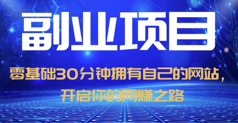 零基础30分钟拥有自己的网站，日赚1000+，开启你的网赚之路- 副业 - 兼职-冷颜学社