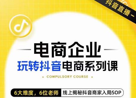 玺承·电商企业玩转抖音电商系列课，6大维度，6位老师，线上揭秘抖音商家入局SOP- 副业 - 兼职-冷颜学社