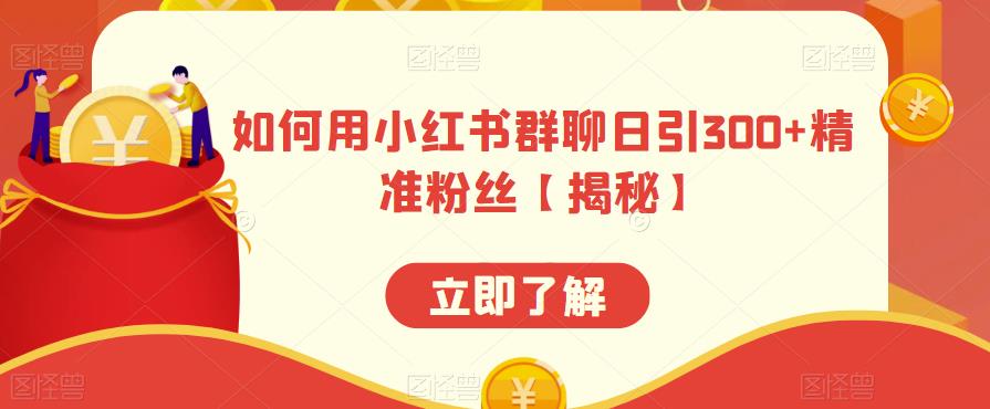 如何用小红书群聊日引300+精准粉丝【揭秘】- 副业 - 兼职-冷颜学社