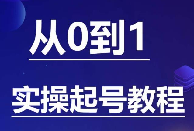 石野·小白起号实操教程，​掌握各种起号的玩法技术，了解流量的核心- 副业 - 兼职-冷颜学社