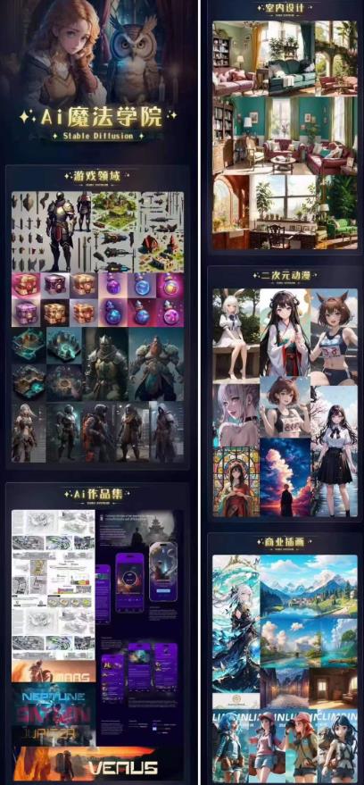 Ai魔法绘画 Stable Diffusion专业课高效辅助Ui/运营作品集0到精通系统课- 副业 - 兼职-冷颜学社