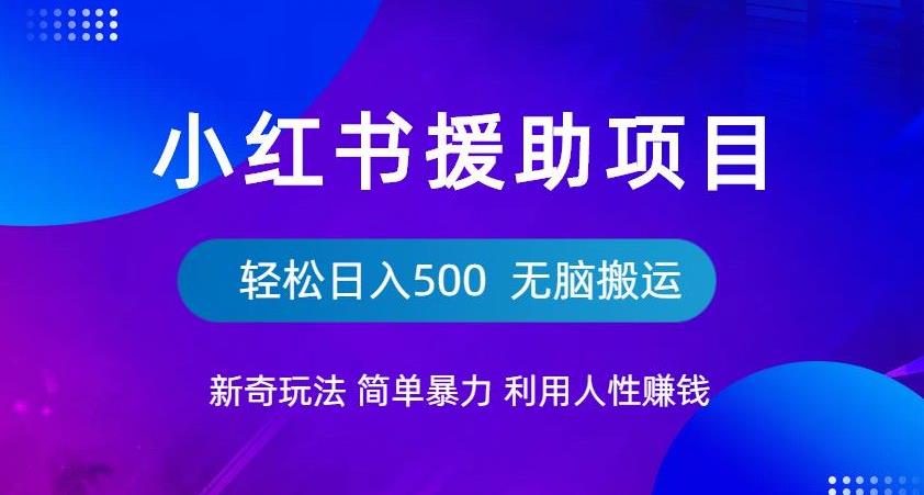 小红书援助项目新奇玩法，简单暴力，无脑搬运轻松日入500【揭秘】- 副业 - 兼职-冷颜学社