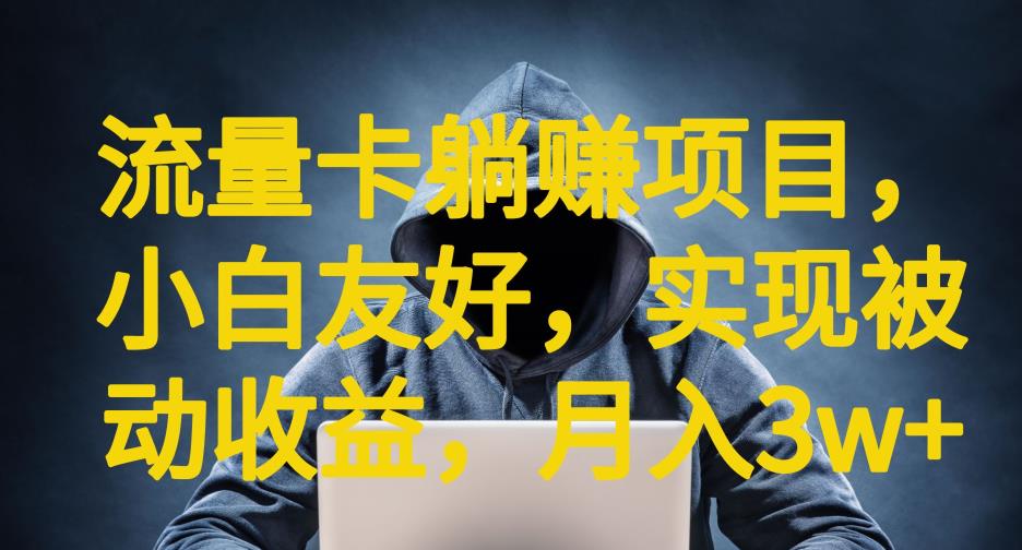 流量卡躺赚项目，小白友好，开设后台，实现被动收益，只要出卡，就能一直赚钱，利润高昂【揭秘】- 副业 - 兼职-冷颜学社