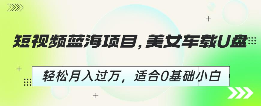 短视频蓝海项目，美女车载U盘，轻松月入过万，适合0基础小白【揭秘】- 副业 - 兼职-冷颜学社