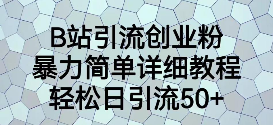 B站引流创业粉，暴力简单详细教程，轻松日引流50+【揭秘】- 副业 - 兼职-冷颜学社