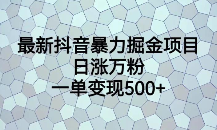 最新抖音暴力掘金项目，日涨万粉，一单变现500+【揭秘】- 副业 - 兼职-冷颜学社