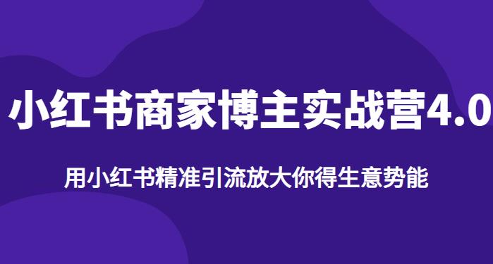 【推荐】小红书商家博主精准引流实战营4.0，用小红书放大你的生意势能- 副业 - 兼职-冷颜学社