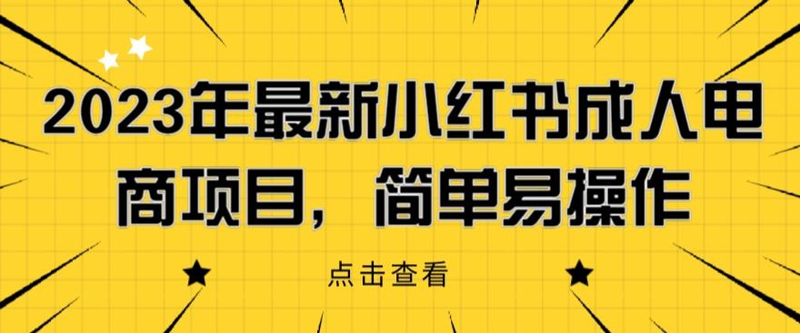 2023年最新小红书成人电商项目，简单易操作【详细教程】【揭秘】- 副业 - 兼职-冷颜学社