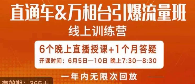 直通车&万相台引爆流量班，6天打通你开直通车·万相台的任督二脉- 副业 - 兼职-冷颜学社
