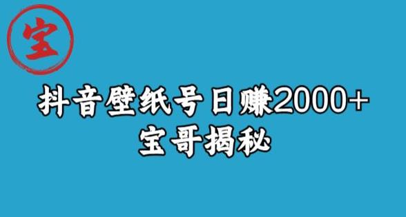 宝哥抖音壁纸号日赚2000+，不需要真人露脸就能操作【揭秘】- 副业 - 兼职-冷颜学社