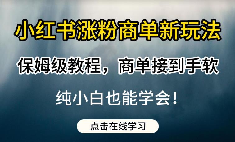 小红书涨粉商单新玩法，保姆级教程，商单接到手软，纯小白也能学会【揭秘】- 副业 - 兼职-冷颜学社
