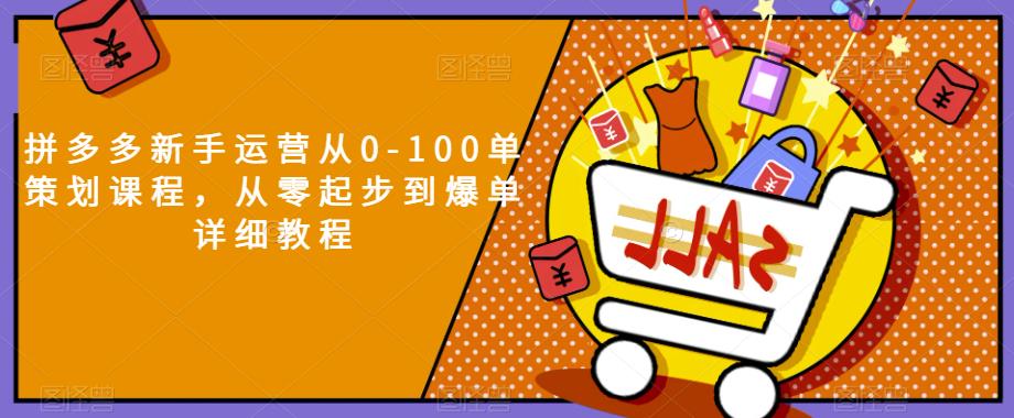 拼多多新手运营从0-100单策划课程，从零起步到爆单详细教程- 副业 - 兼职-冷颜学社
