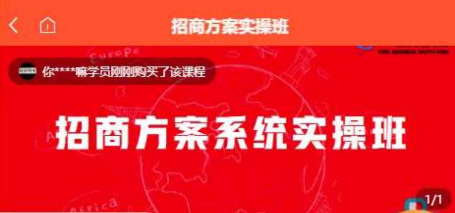【一度招商】招商方案系统实操班 价值1980元- 副业 - 兼职-冷颜学社