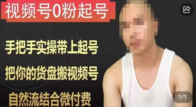 天诺老吴视频号0粉起号课程，手把手实操带上起号，把你的货盘搬视频号，自然流结合微付费- 副业 - 兼职-冷颜学社