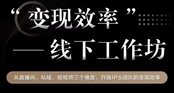 变现效率线下工作坊，从‮播直‬间、私域、‮视短‬频‮个三‬维度，升级IP和团队变现效率- 副业 - 兼职-冷颜学社