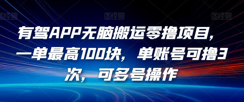 有驾APP无脑搬运零撸项目，一单最高100块，单账号可撸3次，可多号操作【揭秘】- 副业 - 兼职-冷颜学社