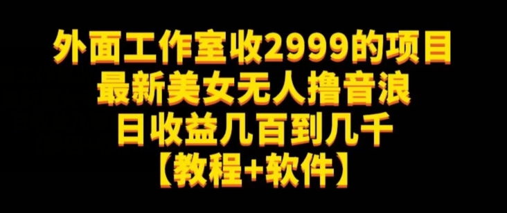外面工作室收2999的项目最新美女无人撸音浪日收益几百到几千【教程+软件】（仅揭秘）- 副业 - 兼职-冷颜学社