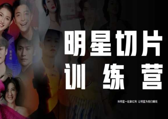 王子·明星切片线上训练营（2023），和明星一起拿红利，让明星为我们赚钱- 副业 - 兼职-冷颜学社