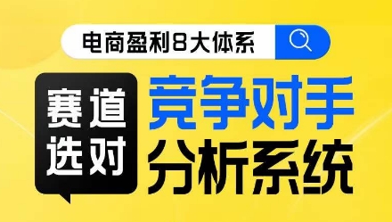 电商盈利8大体系·赛道选对，​竞争对手分析系统线上课- 副业 - 兼职-冷颜学社