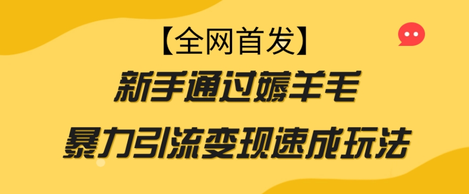 【全网首发】新手通过薅羊毛暴力引流变现速成玩法- 副业 - 兼职-冷颜学社