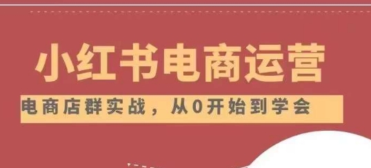 小红书店铺运营从小白到大神2.0，从入门到精通- 副业 - 兼职-冷颜学社