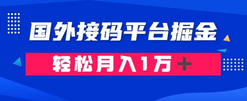 通过国外接码平台掘金：成本1.3，利润10＋，轻松月入1万＋【揭秘】- 副业 - 兼职-冷颜学社