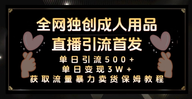 全网独创真人主播+无人直播单日引流500+，橙人用品暴力卖货单日变现3W+保姆似教学2.0【揭秘】- 副业 - 兼职-冷颜学社