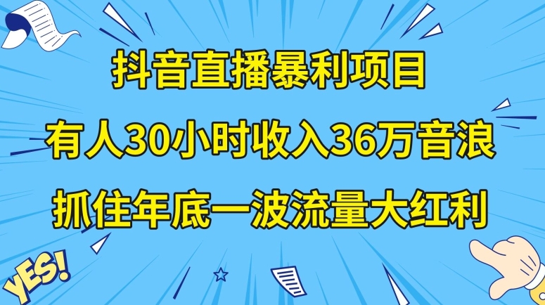 抖音直播暴利项目，有人30小时收入36万音浪，公司宣传片年会视频制作，抓住年底一波流量大红利【揭秘】- 副业 - 兼职-冷颜学社