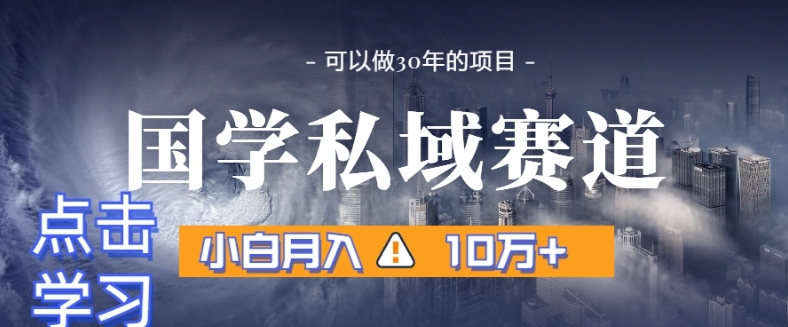 暴力国学私域赛道，小白月入10万+，引流+转化完整流程【揭秘】- 副业 - 兼职-冷颜学社
