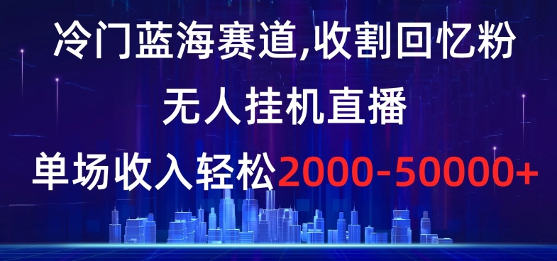 冷门蓝海赛道，收割回忆粉，无人挂机直播，单场收入轻松2000-5w+【揭秘】- 副业 - 兼职-冷颜学社