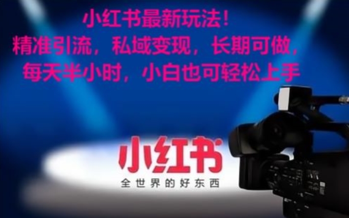 小红书最新玩法！精准引流，私域变现，长期可做，每天半小时，小白也可轻松上手【揭秘】- 副业 - 兼职-冷颜学社