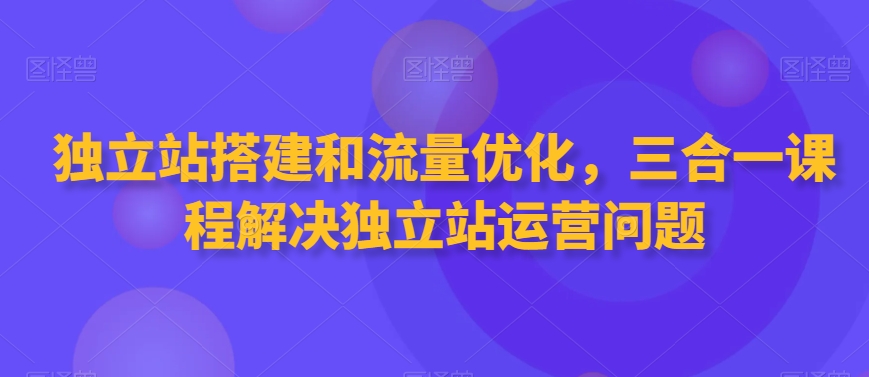 独立站搭建和流量优化，三合一课程解决独立站运营问题- 副业 - 兼职-冷颜学社