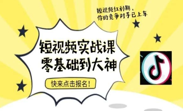 短视频零基础落地实操训练营，短视频实战课零基础到大神- 副业 - 兼职-冷颜学社