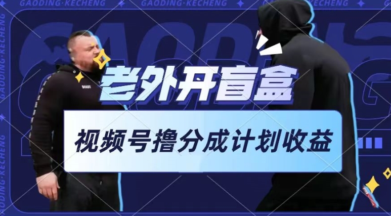 老外开盲盒视频，撸视频号分成计划收益，每天只需一小时，新手小白轻松上手【揭秘】- 副业 - 兼职-冷颜学社