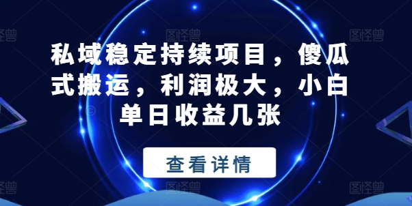 私域稳定持续项目，傻瓜式搬运，利润极大，小白单日收益几张【揭秘】- 副业 - 兼职-冷颜学社