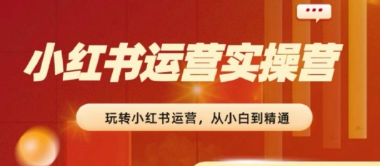 2024小红书运营实操营，​从入门到精通，完成从0~1~100- 副业 - 兼职-冷颜学社