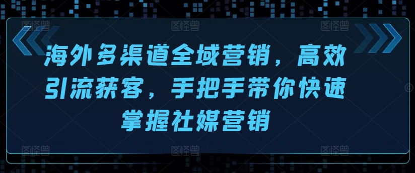 海外多渠道全域营销，高效引流获客，手把手带你快速掌握社媒营销- 副业 - 兼职-冷颜学社